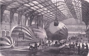 Fábrica de globos, Historia de la Guerra entre Francia y Alemania de Cassell, publicada por Cassell and Company Limited, c.1890 (litografía) de German School