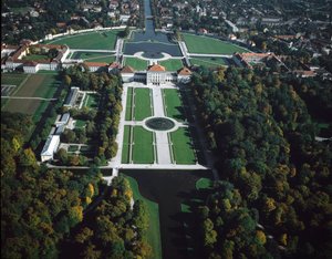 Arte barroco: vista aérea del parque de Nymphenburg de German School