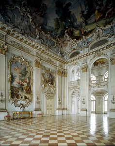 Arte barroco: vista del Gran Salón. Palacio de Nymphenburg, Múnich, Alemania