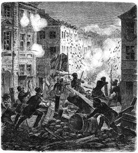 Barricadas en Berlín durante la Revolución Alemana de 1848