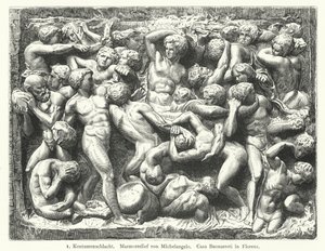 Batalla de los Centauros, relieve de mármol de Miguel Ángel de German School