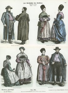 Trajes bávaros, siglo XIX de German School