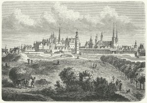 Berlín y Colln en el siglo XVII (grabado) de German School