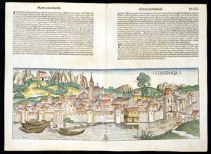 Vista Aérea de Constanza del Crónica de Núremberg por Hartmann Schedel (1440-1514) 1493 de German School