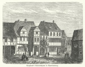 Lugar de nacimiento del poeta Friedrich Gottlieb Klopstock, Quedlinburg, Alemania (grabado)