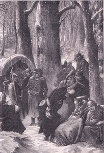 Bivouac en la nieve, Historia de la guerra entre Francia y Alemania de Cassell, publicada por Cassell and Company Limited, c.1890 de German School