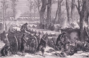 Bivouac de las tropas del General Du Croy en los bosques de Vincennes, Cassells History of the War between France and Germany publicado por Cassell and Company Limited, c.1890 de German School