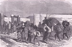 Trayendo vegetales desde los suburbios, Cassells History of the War between France and Germany publicado por Cassell and Company Limited, c.1890
