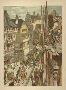 Constructoras en el trabajo en una casa (color litho) de German School