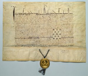Bula de Carlos IV (1316-78) Emperador del Sacro Imperio Romano, 29 de enero de 1365 de German School