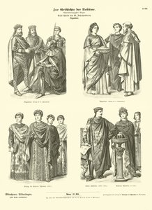 Trajes bizantinos, primera mitad del siglo VI de German School