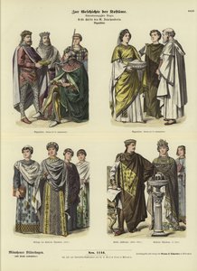 Trajes bizantinos, primera mitad del siglo VI de German School