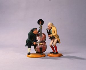 Figurines caricaturescos de músicos, hechos en Núremberg, 1836 (cerámica) de German School