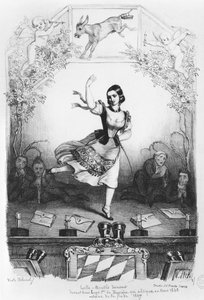 Caricatura de Lola Montes (1821-61) bailando frente al Rey Luis I de Baviera (1786-1868) c.1847