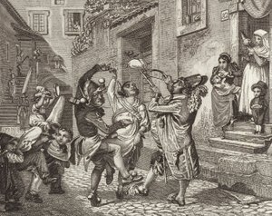 Carnaval en Roma, Italia. Ilustración para Bilder-Atlas de German School