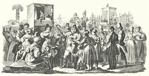 Carnaval en el distrito de Cannstatt de Stuttgart, otoño de 1835 de German School
