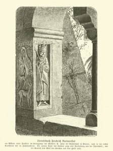 Imagen tallada en piedra de Federico Barbarroja, Emperador del Sacro Imperio Romano (grabado) de German School