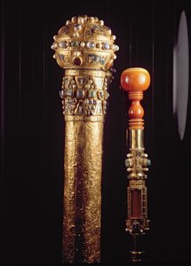 Estuche y fragmento montado del Bastón de San Pedro, c.980 de German School