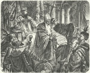 Casimiro III de Polonia proclamando el Estatuto de Wislica de German School