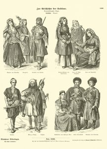 Trajes caucásicos, siglo XIX de German School