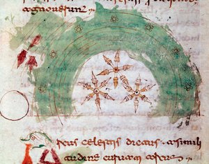 Arco celestial (miniatura, siglo IX) de German School