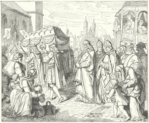 Carlos IV de Bohemia siguiendo el cortejo fúnebre de Gunther von Schwarzburg, Rey de Alemania