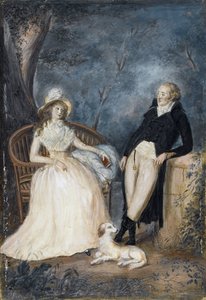 Charlotte von Stein (1742-1827) y Johann Wolfgang von Goethe (1749-1832) en conversación