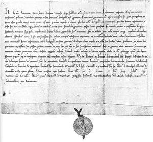 Carta de Enrique Raspe, Landgrave de Turingia y anti-rey alemán, para el obispo Hermann de Wurzburgo de German School