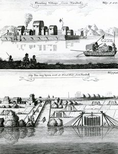 Aldea flotante china, siglo XVII de German School