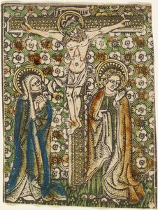 Cristo en la cruz con María y San Juan, c.1460 de German School