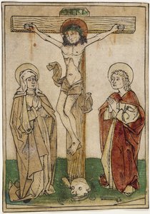 Cristo en la cruz con María y San Juan, c.1470-80 de German School
