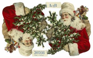 Tarjeta de Navidad que representa a Papá Noel de German School
