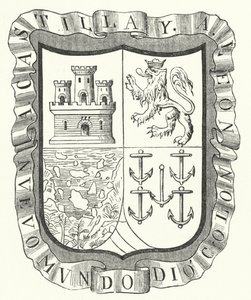 Escudo de armas de Cristóbal Colón (grabado)
