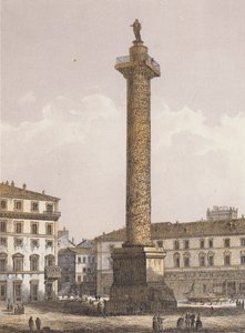 Columna de Marco Aurelio, Roma (litografía en color)