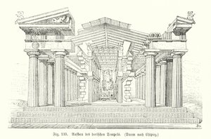 Construcción de un templo dórico griego antiguo de German School