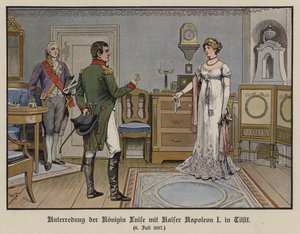 Conversación entre la reina Luisa de Prusia y el emperador Napoleón I en Tilsit, 6 de julio de 1807 de German School
