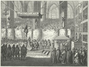 Coronación de Carlos X Gustavo de Suecia en la Catedral de Uppsala de German School