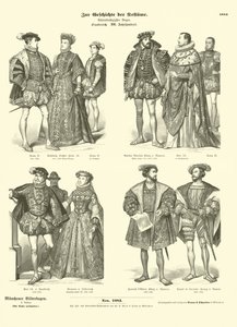 Traje de la realeza y la nobleza francesa, siglo XVI de German School