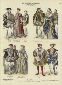 Traje de la realeza y nobleza francesa, siglo XVI de German School