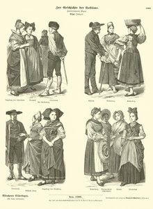 Trajes de Alsacia, siglo XIX de German School