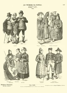 Trajes de Baden, Alemania, siglo XIX de German School