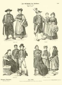 Trajes de Baden, Alemania, siglo XIX de German School