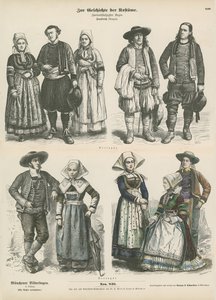 Trajes de Bretaña, finales del siglo XIX de German School