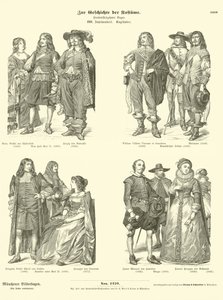 Trajes de la nobleza inglesa, siglo XVII de German School