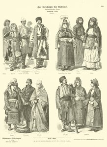 Trajes de la Europa otomana turca, finales del siglo XIX de German School