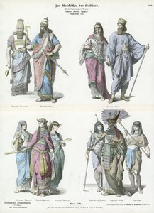 Trajes de los antiguos asirios, medos y egipcios de German School