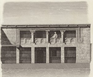 Patio de una casa griega antigua en Siria Central. Ilustración para Bilder-Atlas de German School