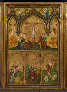 Tríptico de la Crucifixión (antes llamado Tríptico de Estouteville) (panel central), c.1374 (temple sobre tabla) de German School