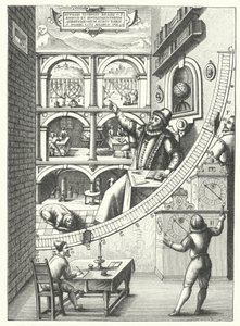 Cuadrante mural del astrónomo danés Tycho Brahe en su observatorio en Uraniborg, Hven, Dinamarca de German School