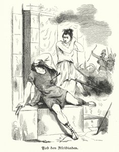 Muerte de Alcibíades, 404 a.C. (grabado) de German School